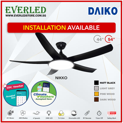 *FREE INSTALLATION* Daiko DC Nikko5 54"  with Tri-color LED (Inverter DC Fan) *CDC & Climate Voucher Accepted In Showroom*