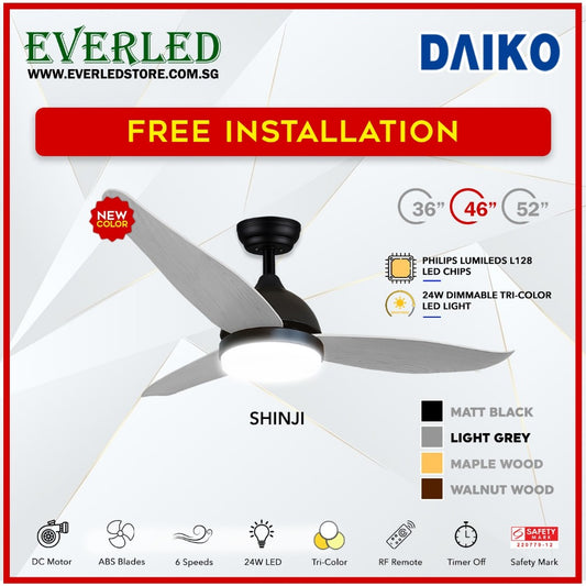 *FREE STANDARD INSTALLATION*  Daiko DC Shinji 36"/46"/52" with Tri-color LED (Inverter DC Fan) *CDC & Climate Voucher Accepted in Showroom*